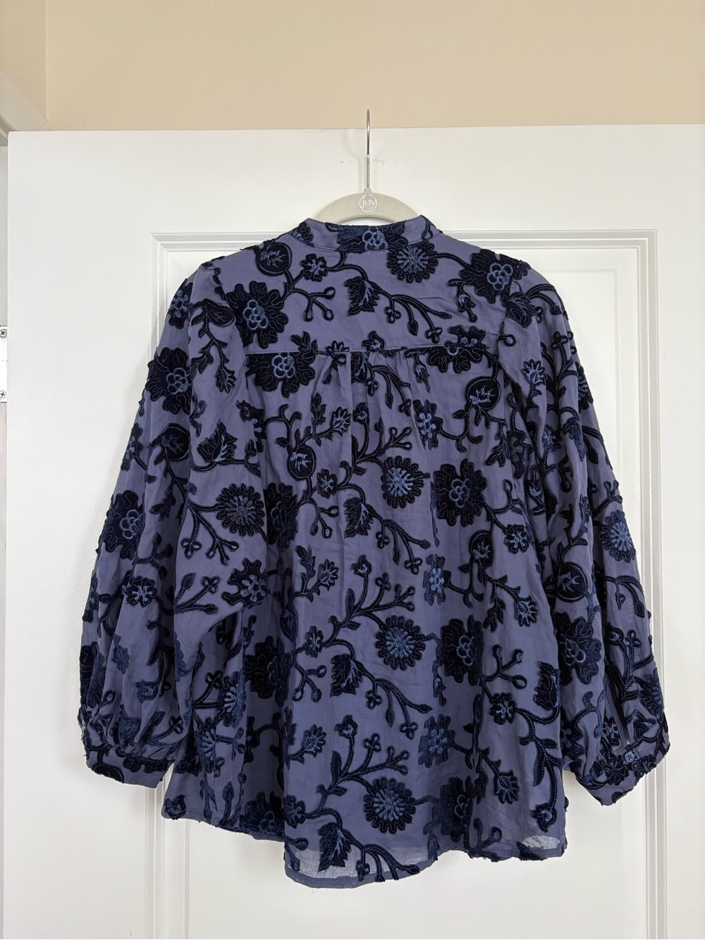 Anthropologie Pilcro Floral Velvet Burnout Button Front Top Size Small - Picture 6 of 7
